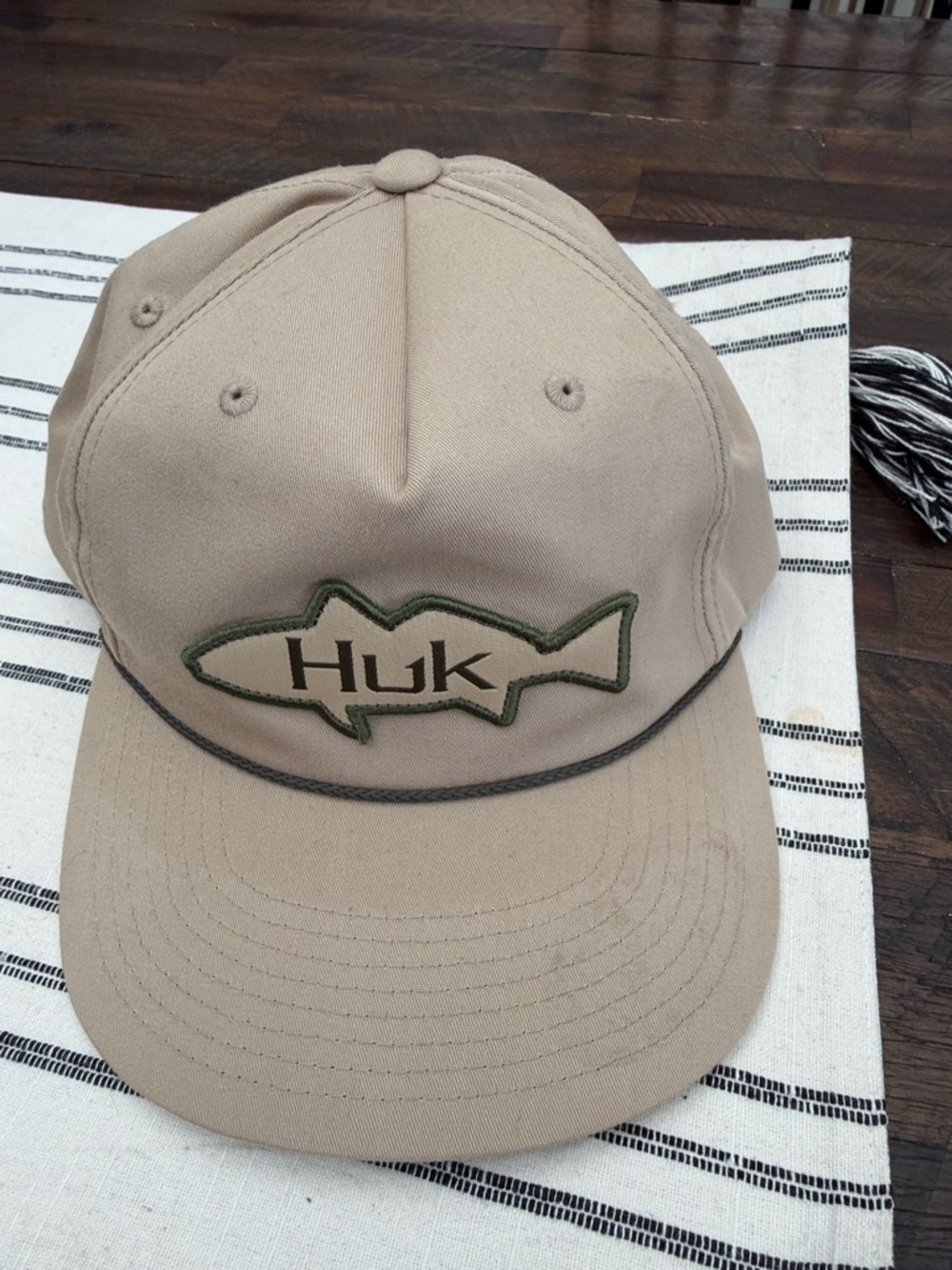 Huk Tan Cap with Olive Fish Logo